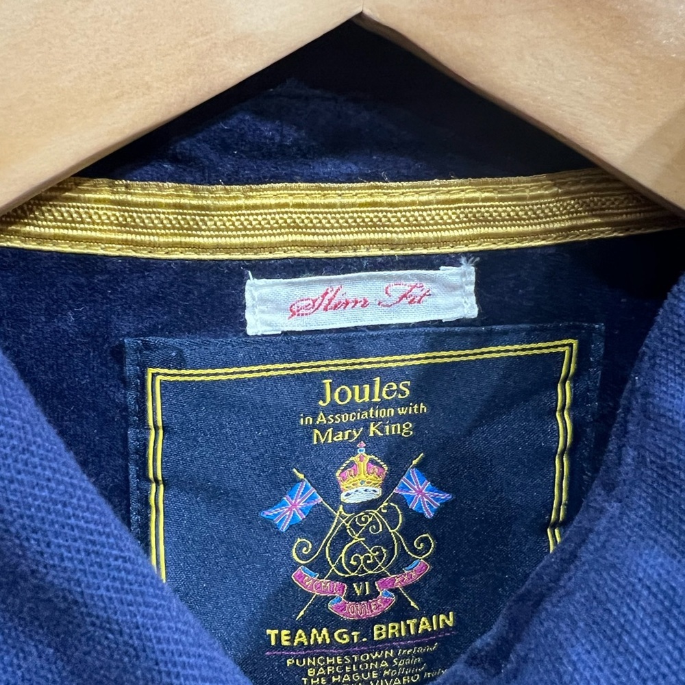 Joules x Mary King Polo Shirt Velvet Accents Team Great Britain Equestrian Sz 10 - Picture 9 of 14